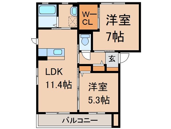 下井阪駅 徒歩38分 2階の物件間取画像